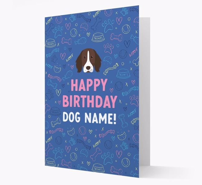 Happy Birthday Treats Pattern: Personalised {breedFullName} Card